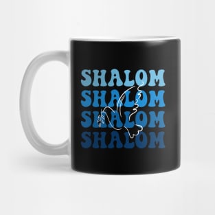 Blue and White Hebrew Shalom Peace Mug